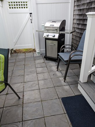 Harwich Port Cape Cod vacation rental - Patio showing steps from living room w access gate