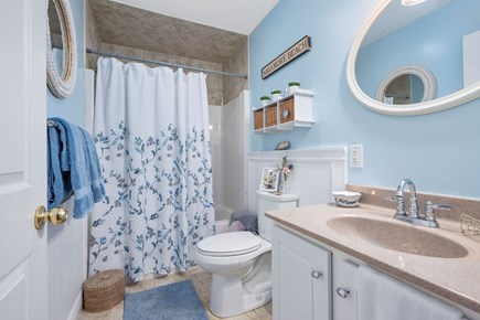 Sagamore Beach Cape Cod vacation rental - Bathroom 1: Full Bath with Tub/Shower Combo – 1st Floor