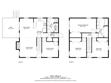 Harwich Port Cape Cod vacation rental - Floor plan of home