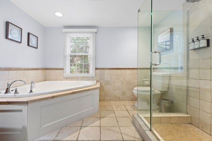Chatham  Cape Cod vacation rental - 1st floor ensuite with shower, tub, and bath/body essentials.