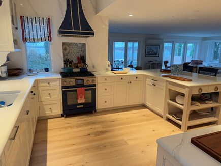 Wellfleet Cape Cod vacation rental - Kitchen overlooking living room to the deck