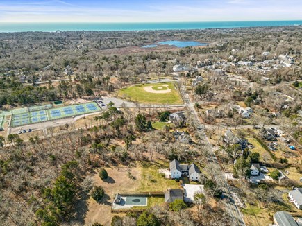 Harwich Cape Cod vacation rental - Aerial of property & look over Brooks Park out to Nantucket Sound