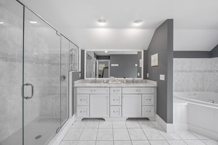 Harwich Cape Cod vacation rental - Primary Bedroom Bathroom with Shower and Tub