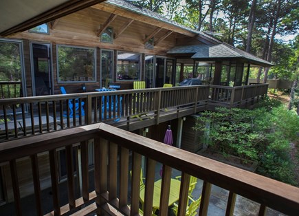 Wellfleet Cape Cod vacation rental - Expansive deck overlooking beautiful gardens