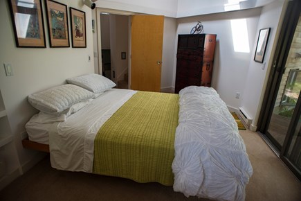 Wellfleet Cape Cod vacation rental - Bedroom 2 with WI closet, private deck, and workspace.