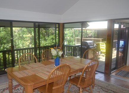 Wellfleet Cape Cod vacation rental - Spectacular screened in dining room.  Table opens to seat 12.