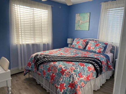 Plymouth MA vacation rental - Ocean Blue Bedroom - upper level. A/C, closet, desk, Ethernet