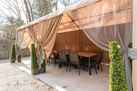 West Yarmouth Cape Cod vacation rental - Outside Dining with Mosquito Covering and shade