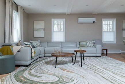 West Yarmouth Cape Cod vacation rental - Modern and cozy living room with motorized reclining sectional.
