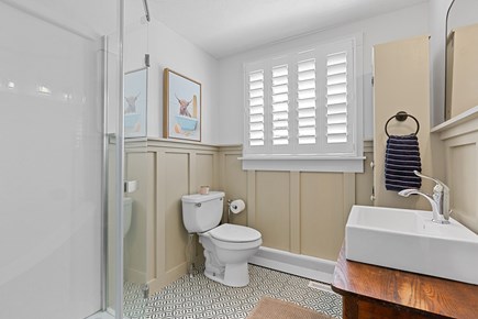 Truro Cape Cod vacation rental - 1st floor bathroom with shower stall