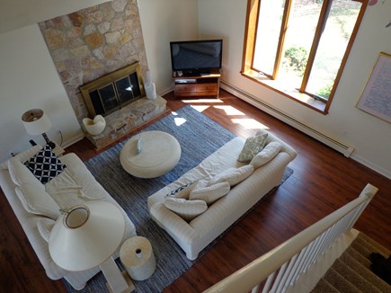 East Harwich Cape Cod vacation rental - Cozy living room with fireplace