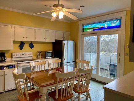 Woods Hole, Falmouth Cape Cod vacation rental - Bright kitchen with sliders to oversized, back deck