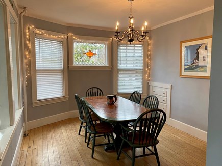 Woods Hole, Falmouth Cape Cod vacation rental - Open dining room with large table
