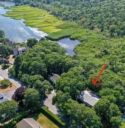 East Falmouth Cape Cod vacation rental - Location of our home at the end of Green Pond