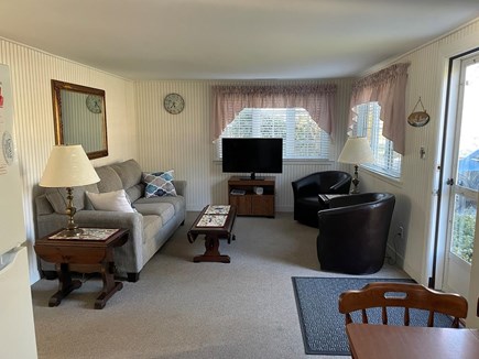 Dennis Port Cape Cod vacation rental - Living room<br/>Couch, 2 swivel chairs, 43”HD Smart TV <br/>2 end tables