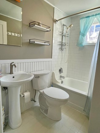 Dennis Port Cape Cod vacation rental - Full bath<br/>Tub with shower, sink, toilet
