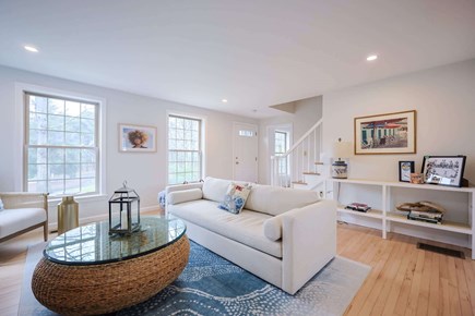Yarmouth Port Cape Cod vacation rental - Bright living room with cozy seating and smart TV