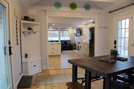 E. Sandwich Beach Cape Cod vacation rental - Dining, kitchen, living room spaces