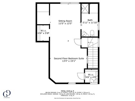 Onset Heights MA vacation rental - 2nd Floor Suite Floor Plan