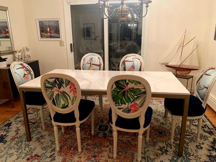 Sandwich Downs, East Sandwich Cape Cod vacation rental - Dining room with quartz table