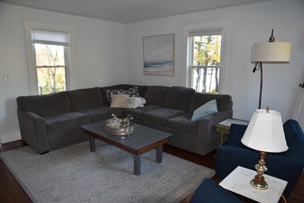 Bourne Cape Cod vacation rental - Large living room w/ pond views, TV and seats 10. Queen sofa bed