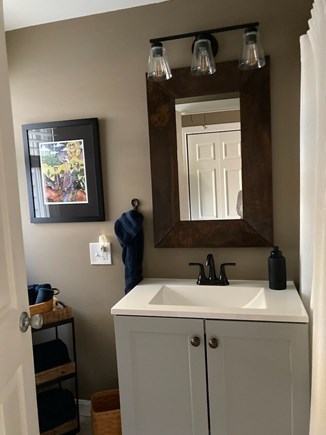 South Yarmouth Cape Cod vacation rental - Main bath - tub on right - thrown on left