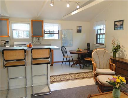 North Eastham Cape Cod vacation rental - Living room with vaulted ceiling fan, skylight
