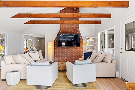Orleans, Saltwater Serenity Cape Cod vacation rental - Spacious, bright living room with 65