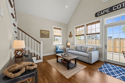 East Orleans Cape Cod vacation rental - Living room with stairs to the loft.