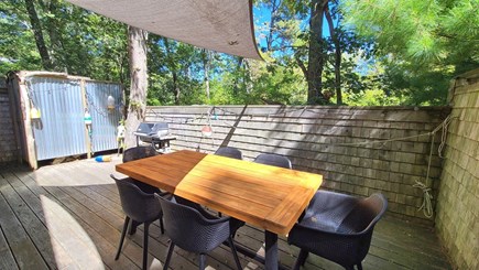 Wellfleet Cape Cod vacation rental - Private deck w/dining table, gas grill &amp; enclosed outdoor shower