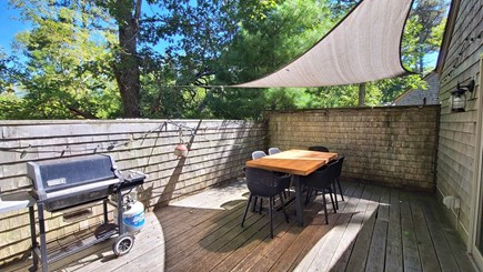 Wellfleet Cape Cod vacation rental - Private deck w/dining table, gas grill & enclosed outdoor shower