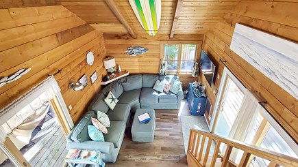 Wellfleet Cape Cod vacation rental - Looking down at the living room from the upstairs loft