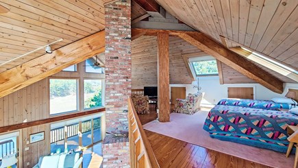 Wellfleet Cape Cod vacation rental - Open loft has a TV area with comfortable seating & flat screen TV
