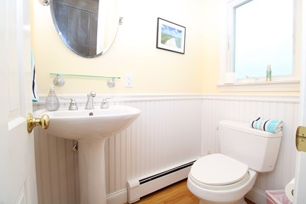 Dennis Cape Cod vacation rental - half bathroom off TV space