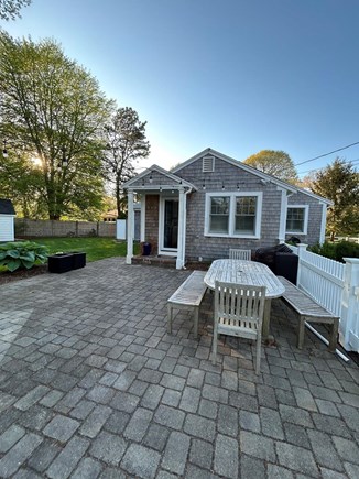 Harwichport Cape Cod vacation rental - Outdoor blue stone patio and private dining/yard