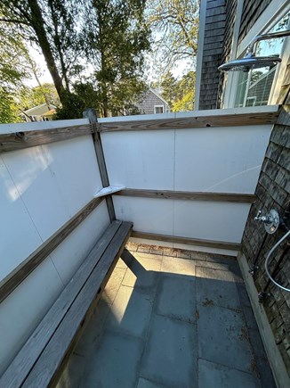 Harwich Cape Cod vacation rental - Outdoor shower in enclosed back yard