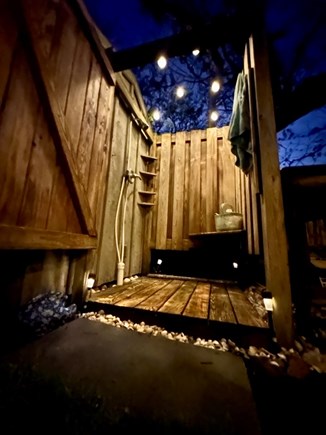 Manomet, Plymouth Manomet vacation rental - Outdoor shower at night