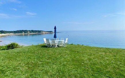 Manomet, Plymouth Manomet vacation rental - Outside picnic table overlooking the bay