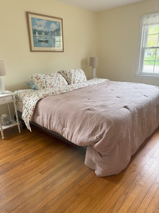 Falmouth, New Silver Beach Cape Cod vacation rental - Brand new high end King Bed in large sunny bedroom with desk.