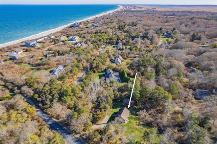 East Sandwich Cape Cod vacation rental - Aerial view of property to beach