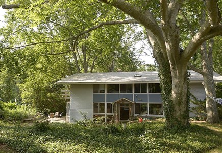 Woods Hole Cape Cod vacation rental - Front of home, not visible from the driveway, serene and peacfeul