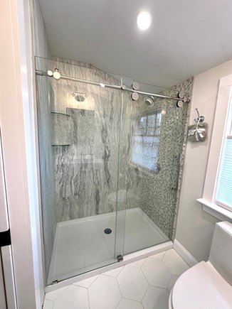 Dennis Cape Cod vacation rental - 2-nd floor bathroom with built in kohler speaker