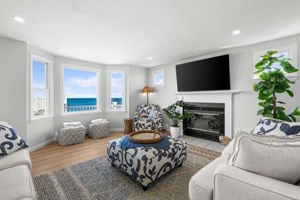 East Sandwich Cape Cod vacation rental - Livingroom with amazing view of the beach