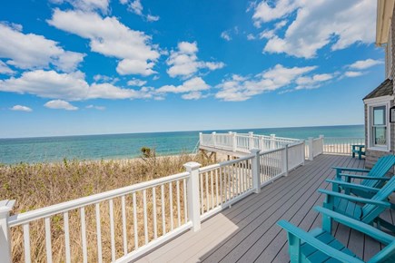 East Sandwich Cape Cod vacation rental - Outdoor seating on the back deck leading to the beach