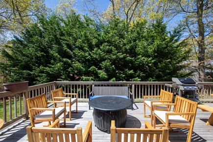 Brewster Cape Cod vacation rental - Brand new teak outdoor furniture on the back deck