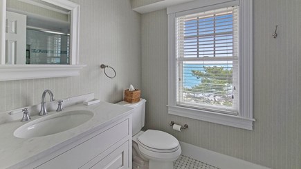 East Falmouth Cape Cod vacation rental - Second floor bathroom with tub/shower
