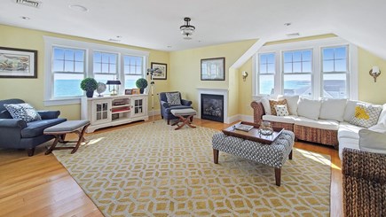 East Falmouth Cape Cod vacation rental - Third floor family room with amazing water views and balcony deck