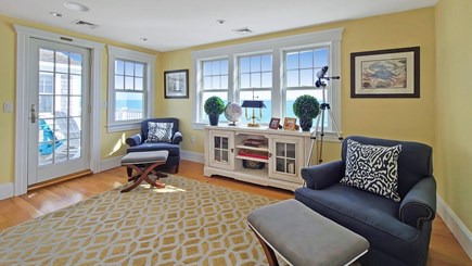East Falmouth Cape Cod vacation rental - Third floor family room with amazing water views and balcony deck