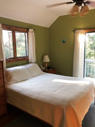 Truro Cape Cod vacation rental - Upstairs bedroom with queen bed and private deck