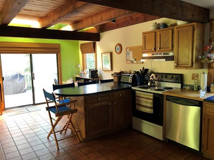 Truro Cape Cod vacation rental - Kitchen with electric stove, coffee maker, microwave, dishwasher